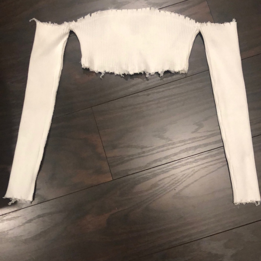 Forever 21 white cropped off the shoulder top (M)